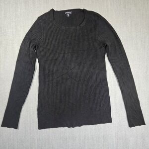 George Womens Basic Black Sweater Long Sleeve Crew Neck Sz XL